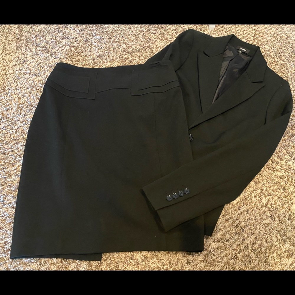 Express black suit blazer & pencil skirt set